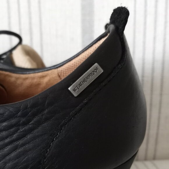 'Comfortiva' Pillow Top Memory Foam Black leather lace up New Without Box Size 8 - Picture 10 of 16